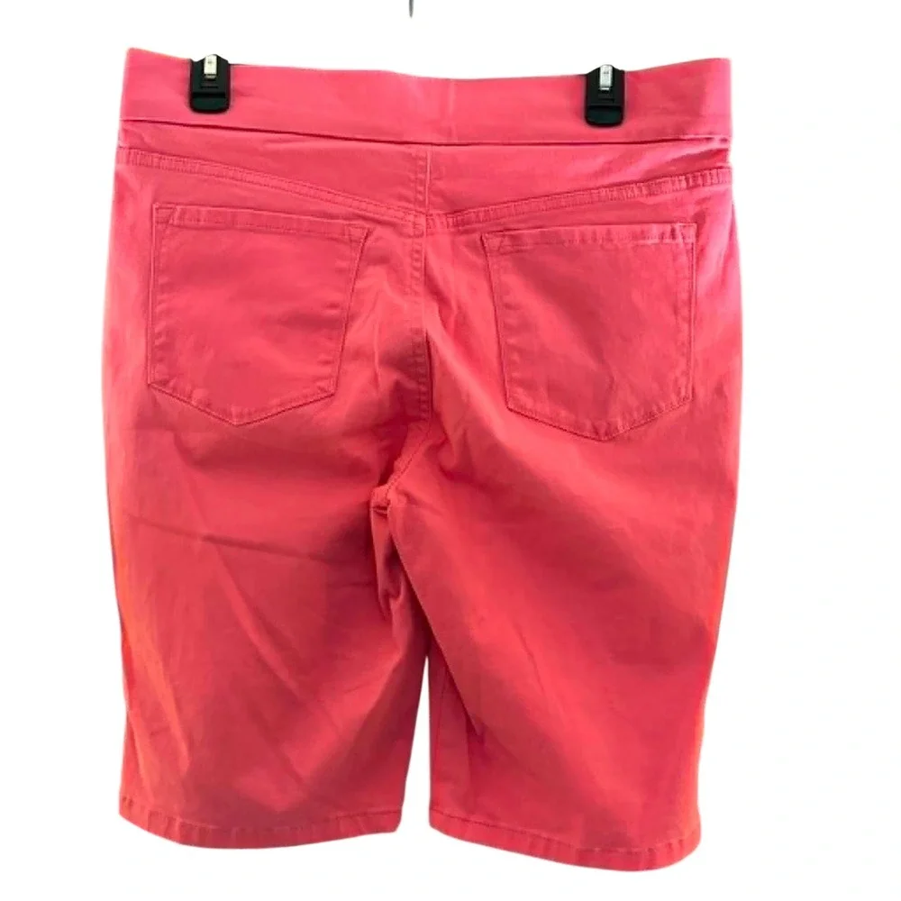 Gloria Vanderbilt Avery Bermuda Shorts Womens 8 Pink Pull On Stretch Coastal